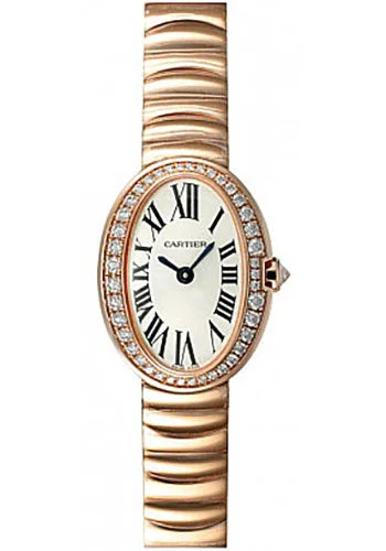 Cartier Baignoire Watch - Mini Pink Gold Diamond Case - WB520026