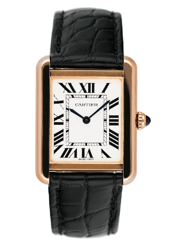 Cartier Tank Solo W5200024 18K Rose Gold Watch Box Papers