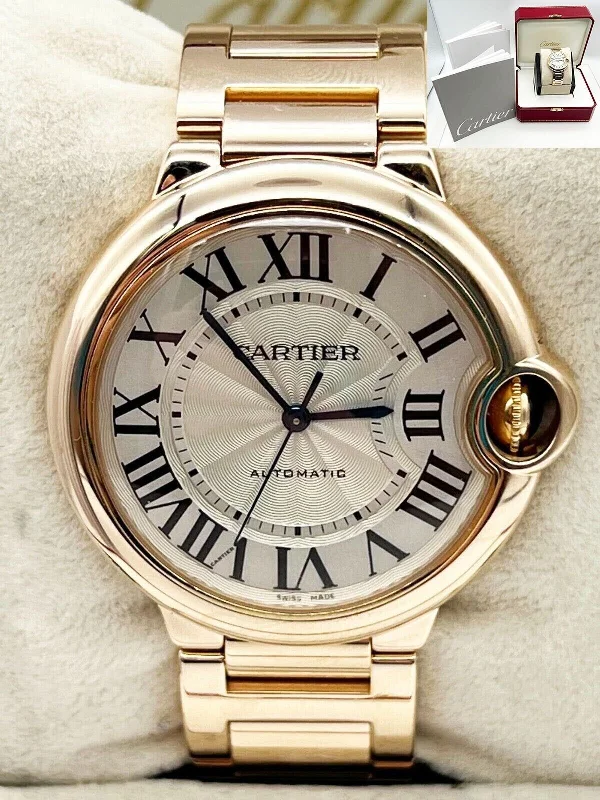 Cartier Ballon Bleu 3003 36mm Silver Dial 18K Rose Gold Box Paper