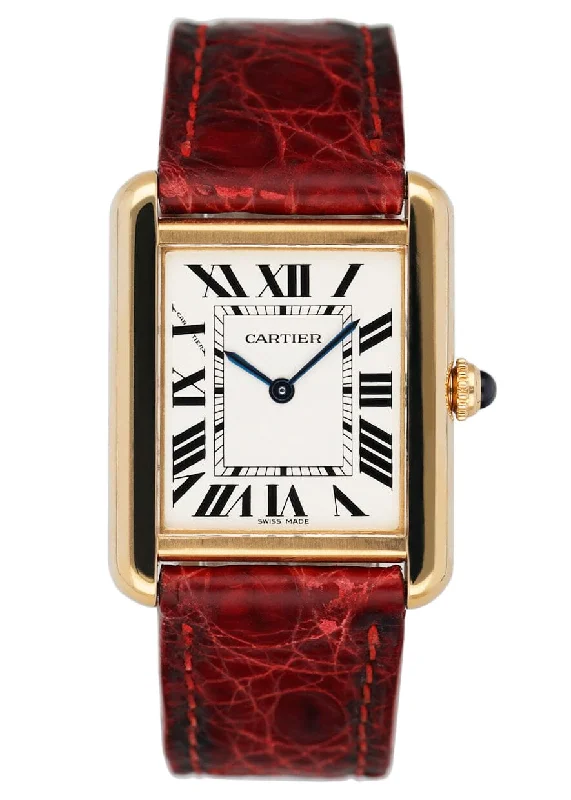 Cartier Tank Solo W1018755 18K Yellow Gold Ladies Watch