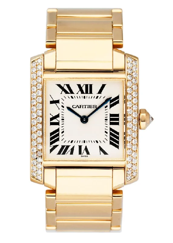 Cartier Tank Francaise W50003N2 Diamond Midsize Ladies Watch