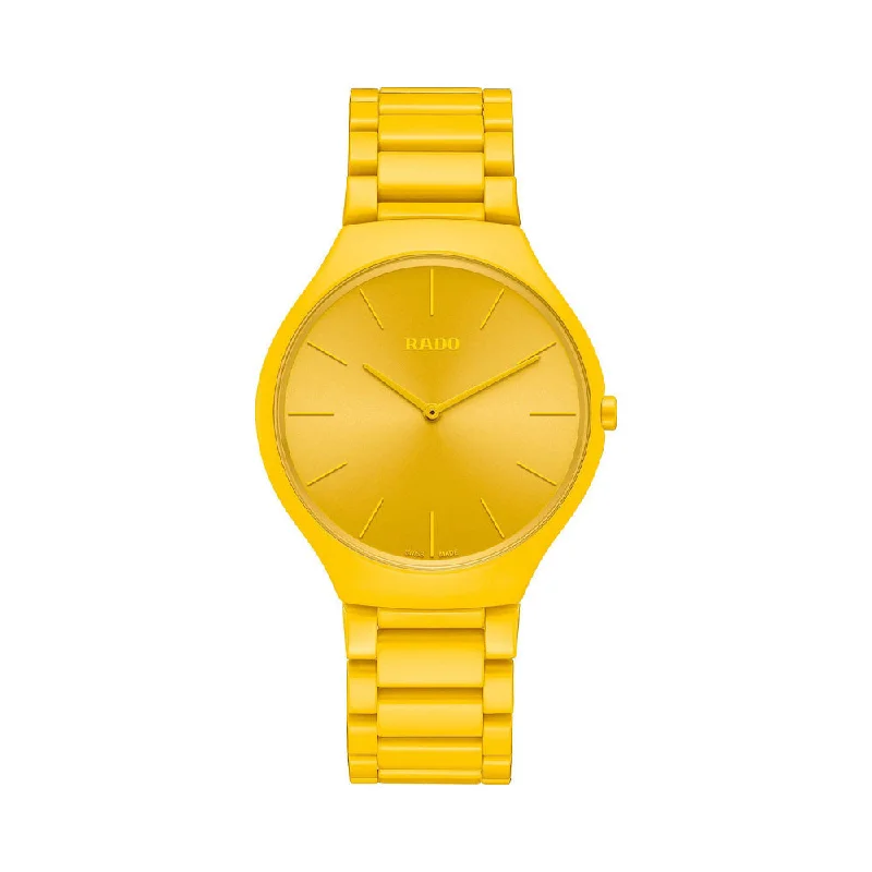 Rado True Thinline Les CouleursÂ™ Le Corbusier Sunshine Yellow 4320W R27093632 Unisex Watch