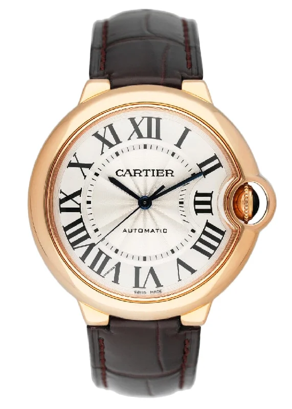 Cartier Ballon Bleu WGBB0009 18K Rose Gold Mens Watch Box Papers