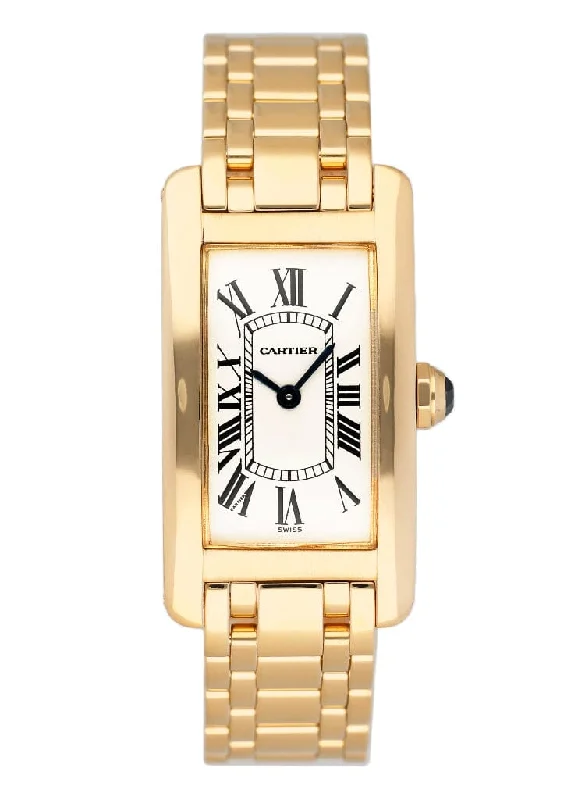 Cartier Tank Americaine W26015K2 18K Yellow Gold Ladies Watch