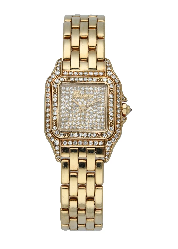 Cartier Panthere 1280 2 Yellow Gold Ladies Diamond Watch