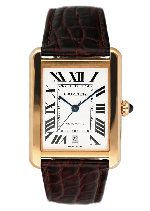 Cartier Tank Solo XL W5200026 18K Rose Gold Mens Watch