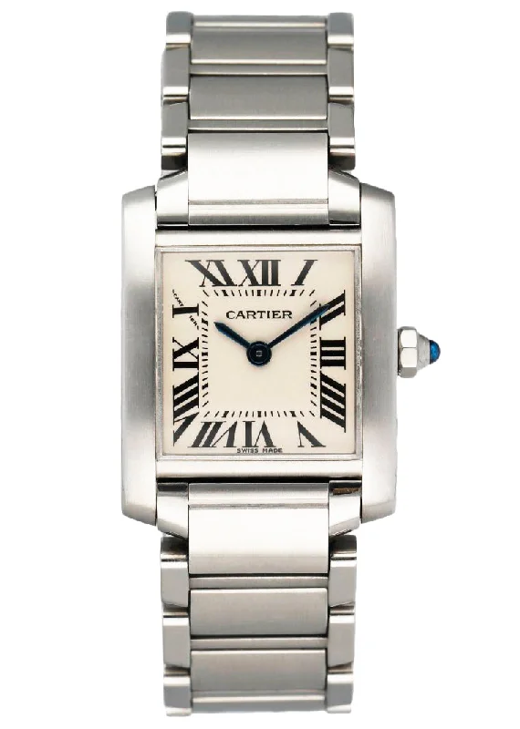 Cartier Tank Francaise 2403 18K White Gold Ladies Watch