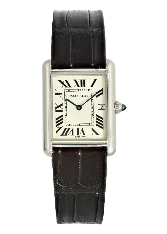 Cartier Tank Solo 2678 18k White Gold Watch