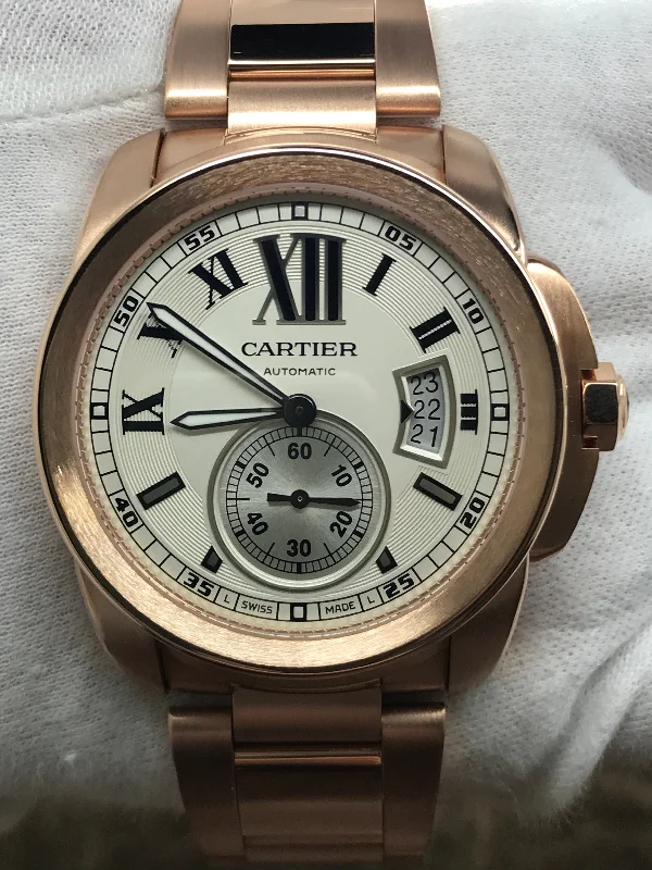 Cartier Calibre de Cartier W7100018 Silver Roman Dial Automatic Men's Watch