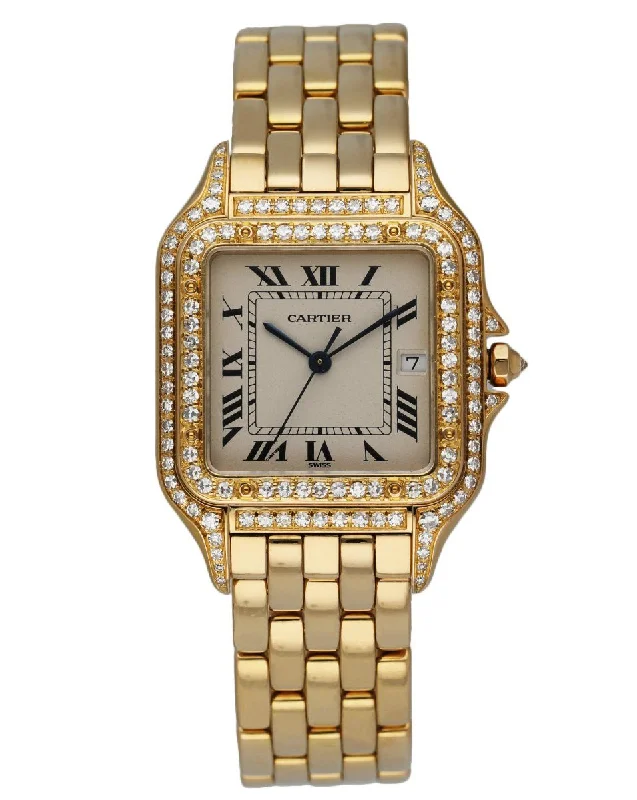 Cartier Panthere Large 18K Yellow Gold Factory Diamonds Watch