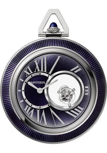 Cartier Cartier Mysterious Double Tourbillon Pocket Watch - 55 mm White Gold Case - WHRO0011