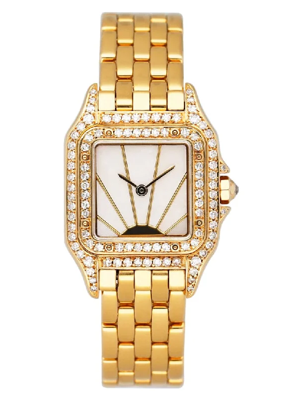 Cartier Panthere MOP Diamond Dial Ladies Watch Box Papers