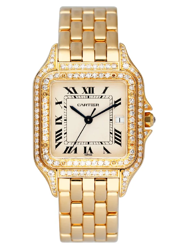 Cartier Panthere Large Size Diamond 18K Yellow Gold