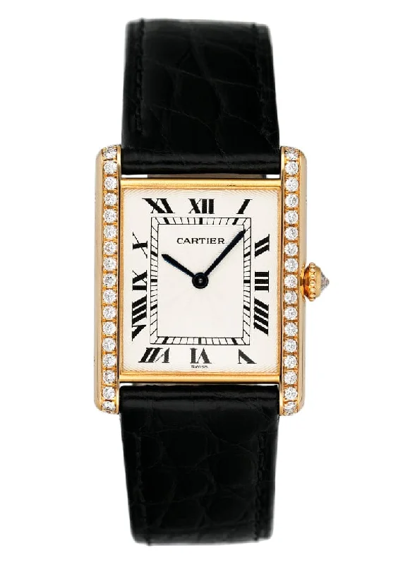 Cartier Tank Mecanique WA300551 Diamond Yellow Gold Ladies Watch