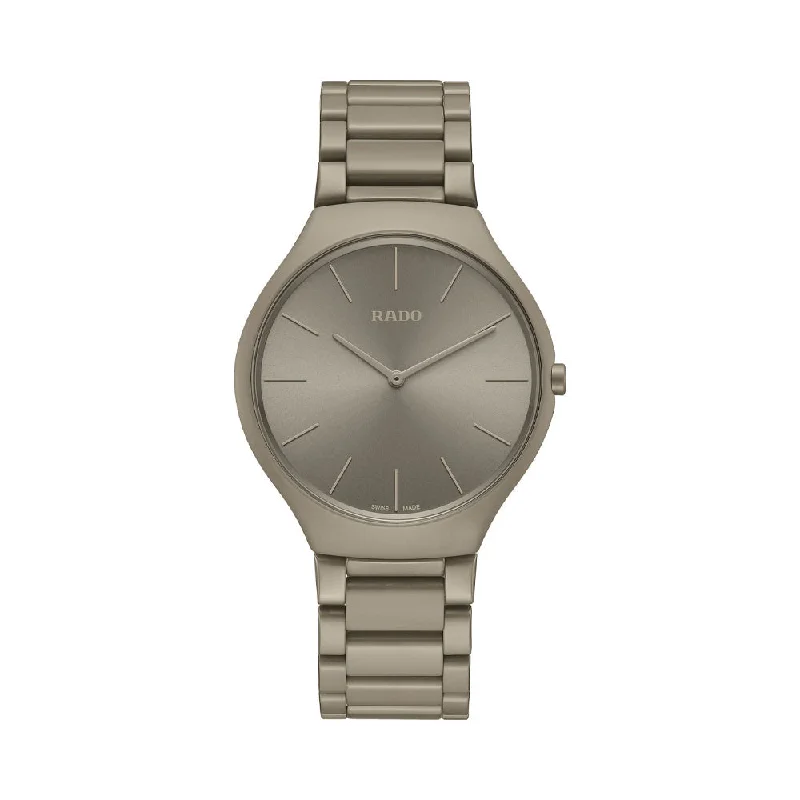 Rado True Thinline Les CouleursÂ™ Le Corbusier Grey Brown Natural Umber 32141 R27098682 Unisex Watch