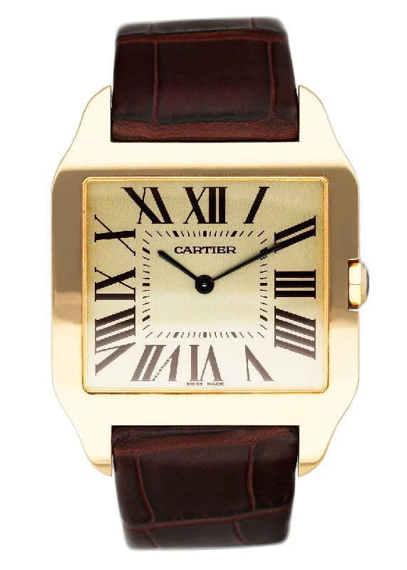 Cartier Santos Dumont W2006851 Large 18k Yellow Gold Mens Watch