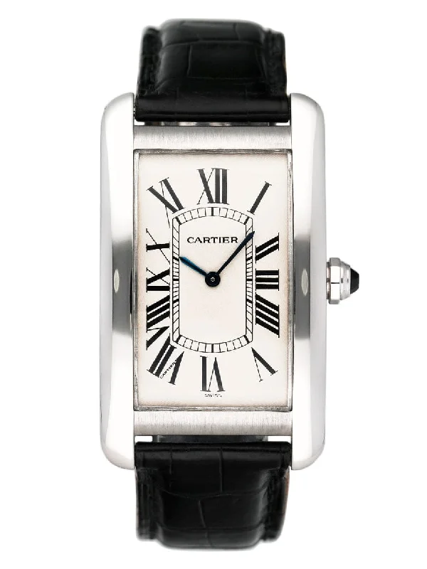 Cartier Tank Americaine Large W2601651 Platinum Mens Watch