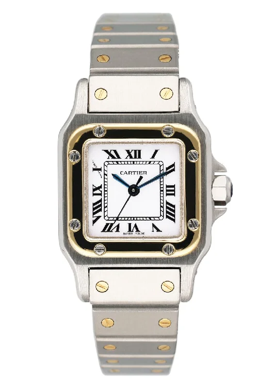 Cartier Santos Galbee 18K Yellow Gold Steel Ladies Watch