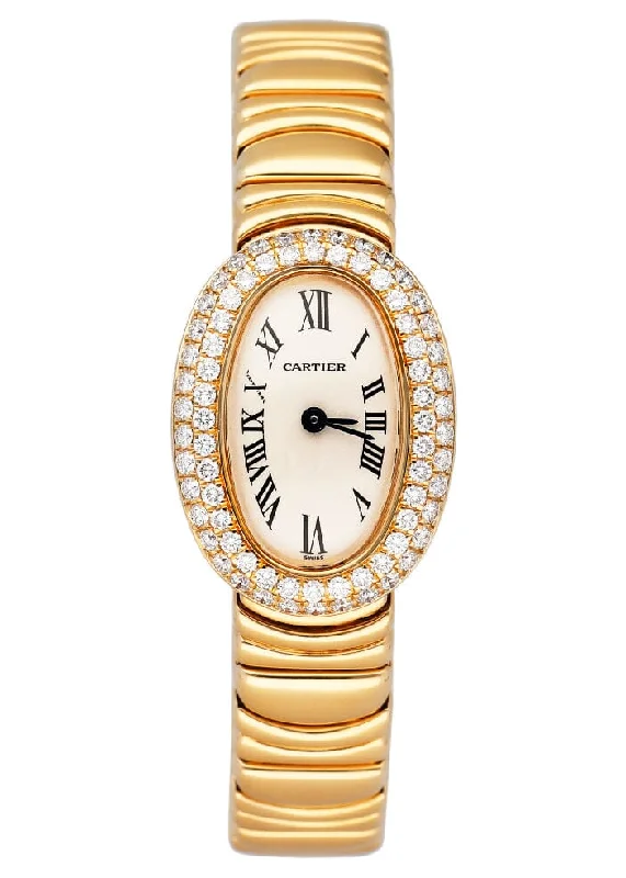 Cartier Baignoire WB5094D8 Diamond 18K Yellow Gold Ladies Watch