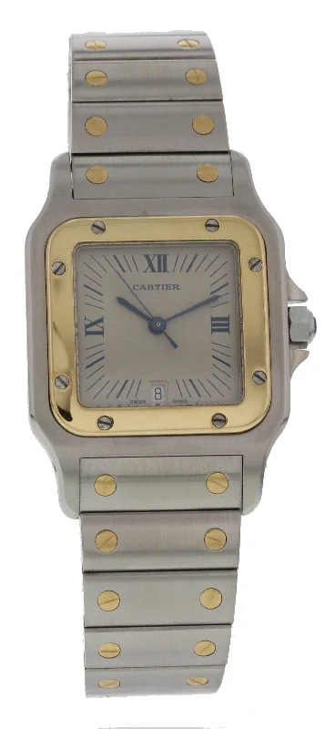 Large Cartier Santos Galbee 18K YG & SS 187901