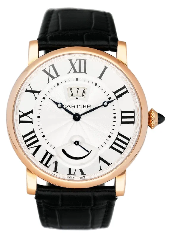 Cartier Rotonde W1556252 Calendar Aperture and Power Reserve Mens Watch