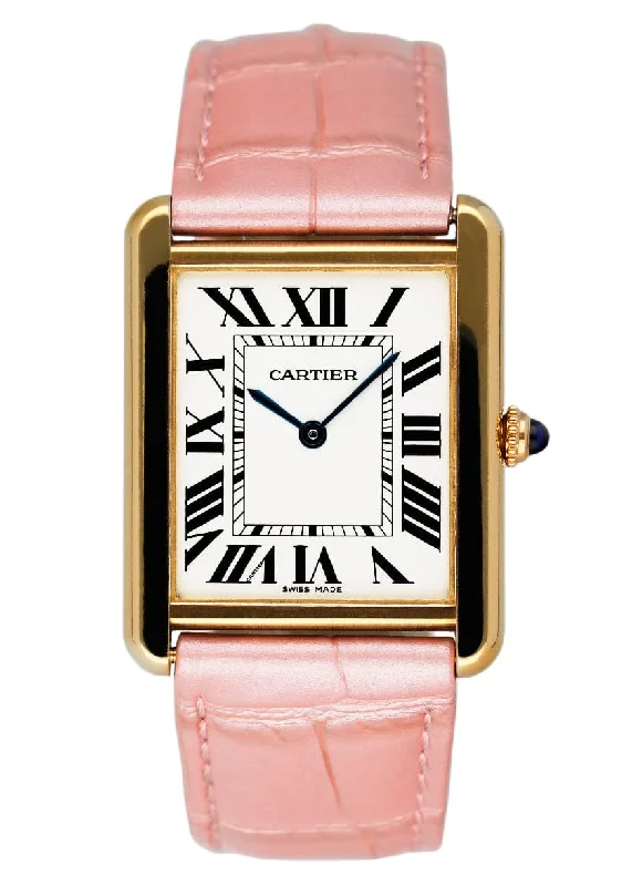 Cartier Tank Solo W1018855 Large Size 18K Yellow Gold Ladies Watch