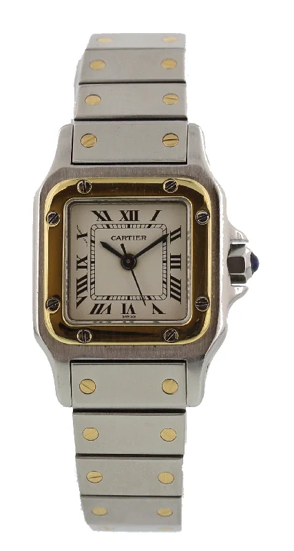 Ladies Cartier Santos 18K YG & SS Automatic