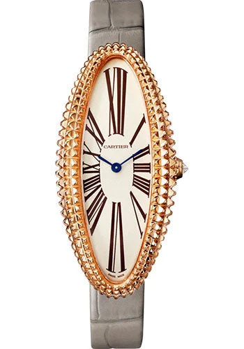 Cartier Baignoire AllongŽe Watch - 47 mm Pink Gold Case - Light Gray Strap - WGBA0009