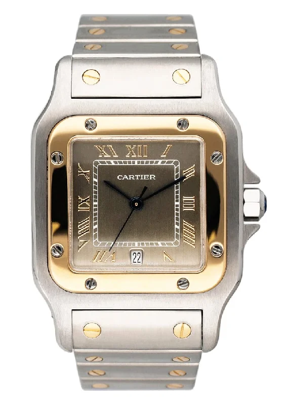 Cartier Santos Galbee W20030C4 Gray Dial Two Tone Watch