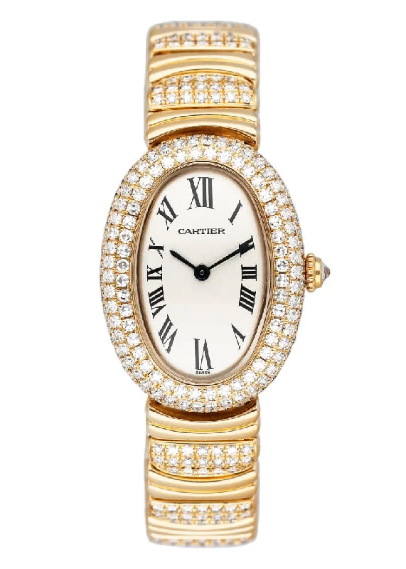 Cartier Baignoire 1920 WB5004D8 Diamond 18K Yellow Gold Ladies Watch