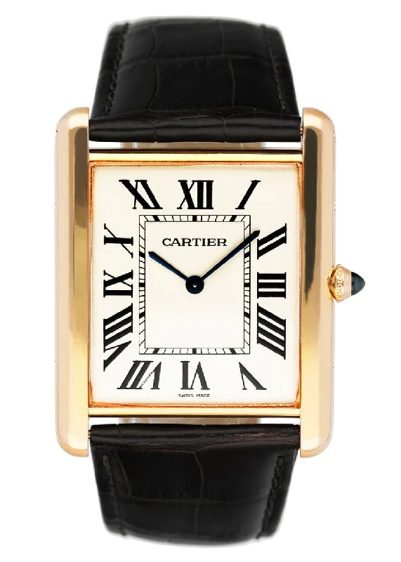 Cartier Tank Louis XL W1560017 18K Rose Gold Mens Watch Box Papers