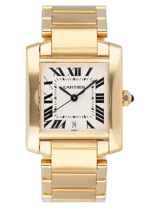 Cartier Tank Francaise 1840 18K Yellow Gold Mens Watch Box Papers