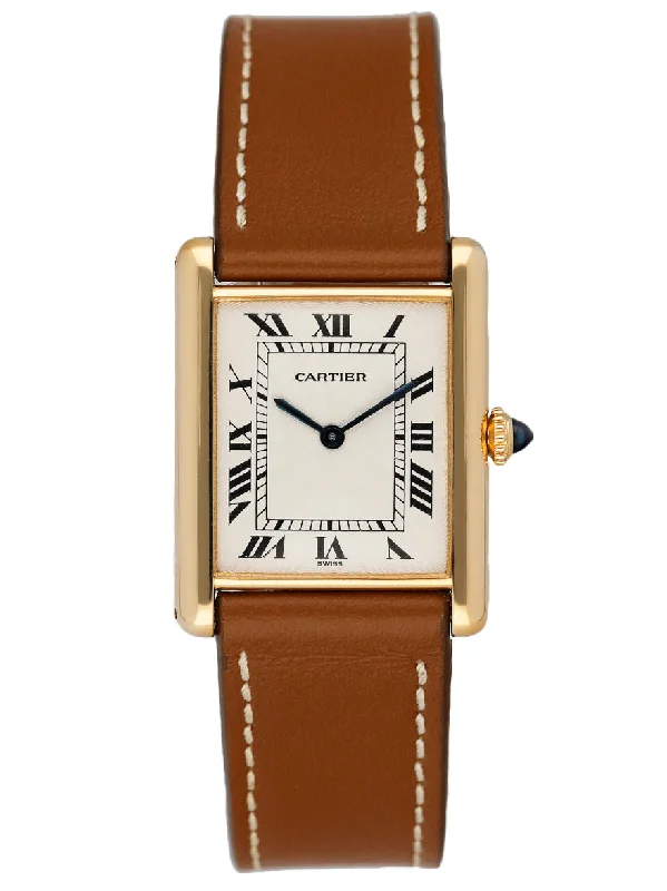 Cartier Tank Mecanique 9606 18K Yellow Gold Ladies Watch