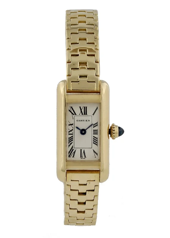 Cartier Tank Americaine Mini 1380 18K Yellow Gold Laides Watch