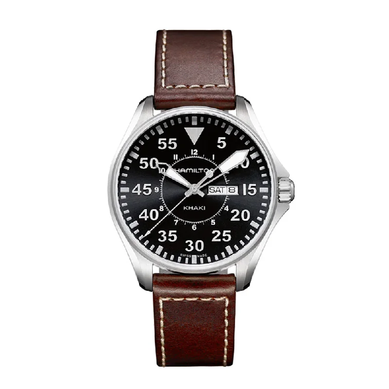 HAMILTON - Khaki Aviation Pilot Day Date