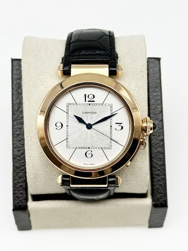 Cartier  2770 Pasha 18K Rose Gold Leather Strap 42mm