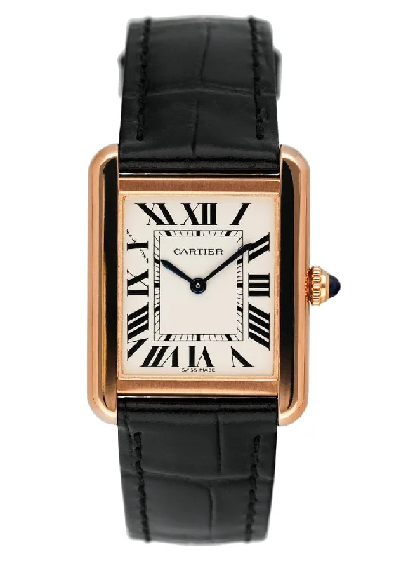 Cartier Tank Solo W5200024 18K Rose Gold Watch Box Papers