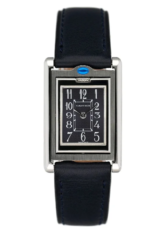 Cartier Tank Basculante W1016830 Blue Dial Ladies Watch Box Papers