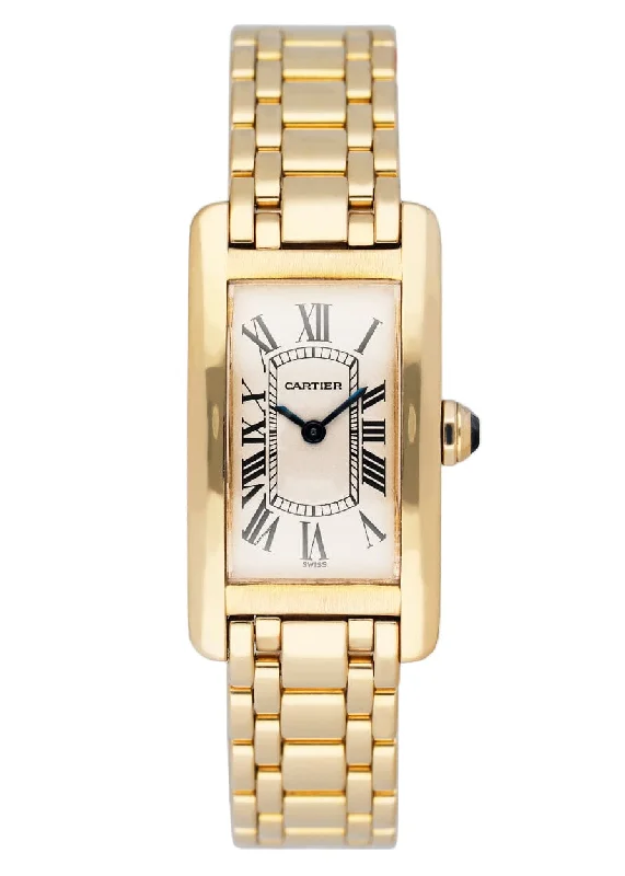 Cartier Tank Americaine W2601556 18K Yellow Gold Ladies Watch