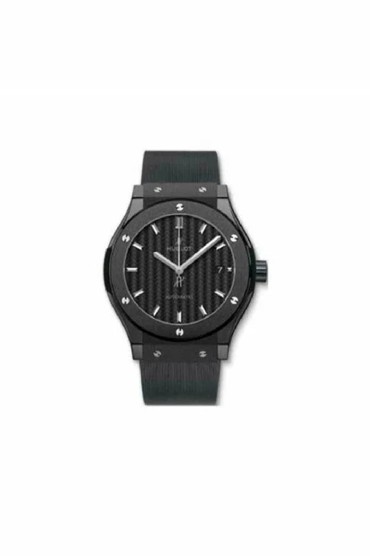 hublot classic fusion ceramic 45mm black dial men's watch