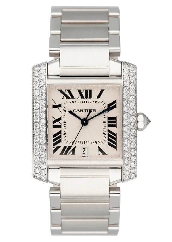 Cartier Tank Francaise WE1003S3 / 2366 18K White Gold Watch