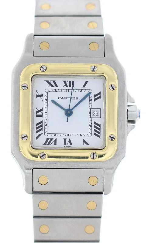 Cartier Santos Galbee 1566 Yellow Gold Stainless Steel Automatic