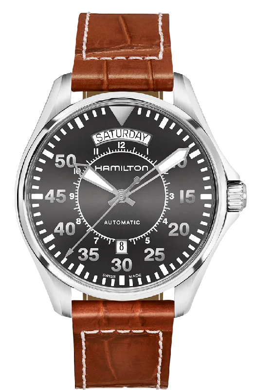 Hamilton Khaki Aviation Pilot Day Date Automatic H64615585- Arnik Jewellers