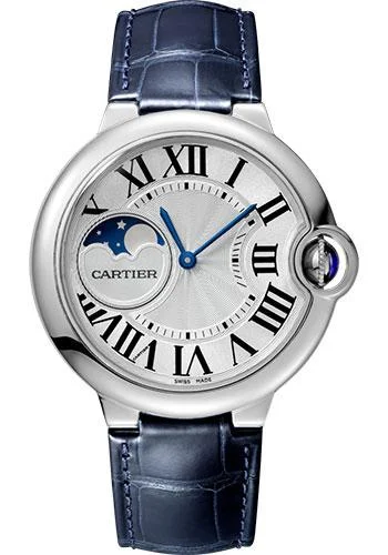 Cartier Ballon Bleu de Cartier Watch - 37 mm Steel Case - Blue Alligator Strap - WSBB0020