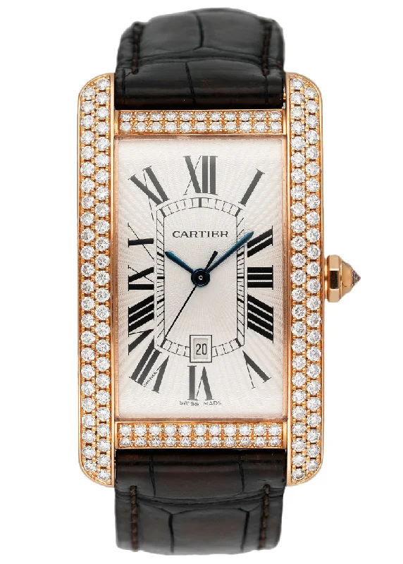 Cartier Tank Americaine Large WB704851 Diamond Watch Box Papers