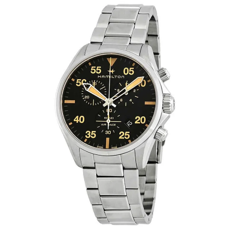 Hamilton Men's Watch - Khaki Aviation Pilot Quartz Black Dial Bracelet | H76722131