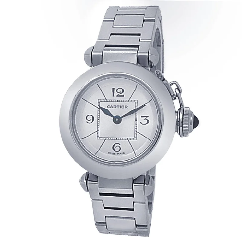 Cartier Miss Pasha Stainless Steel Quartz Silver Ladies Watch W3140007